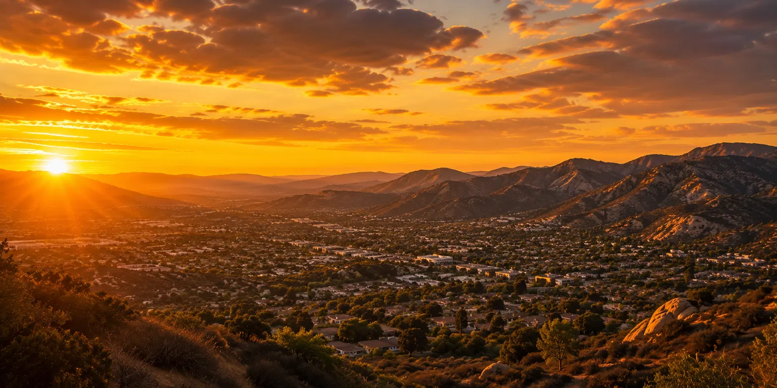 El Cajon Valley at sunset.