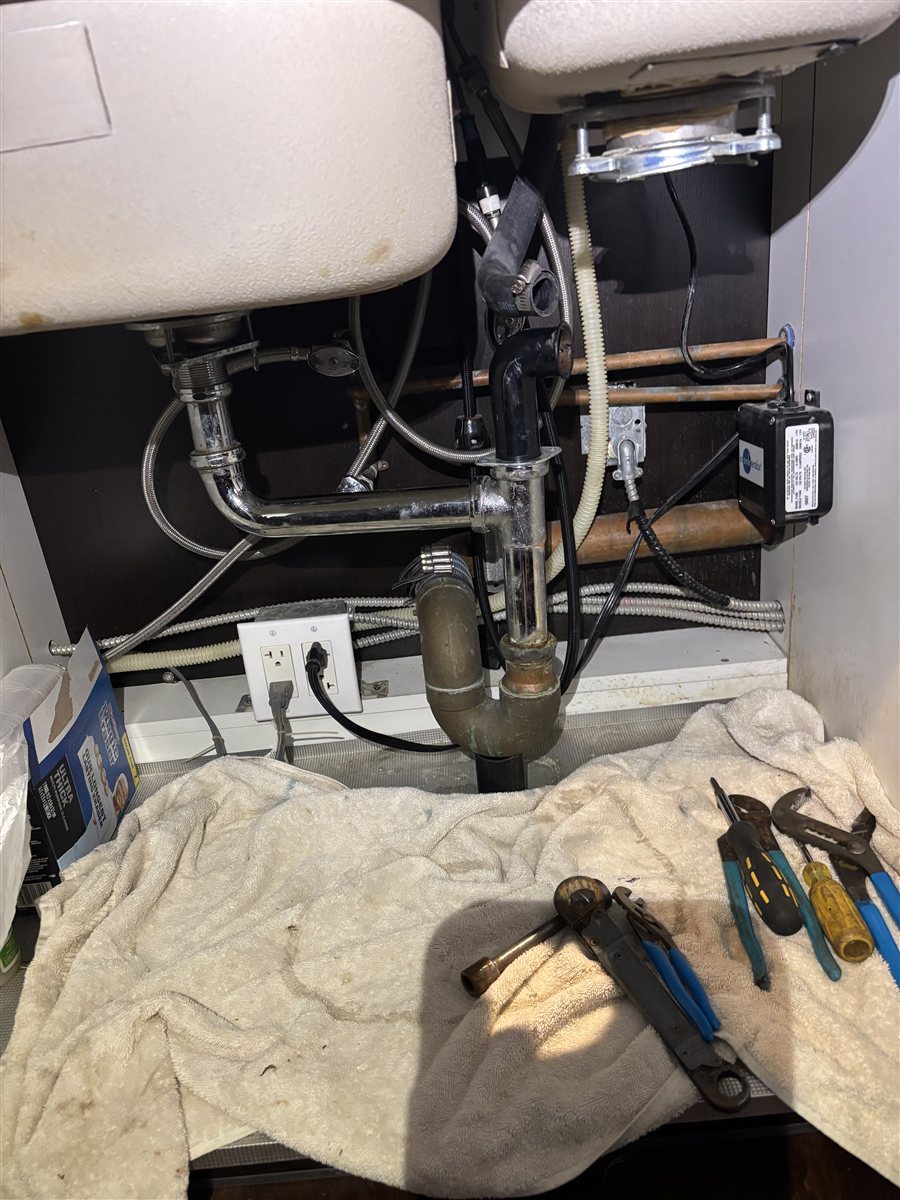 Garbage disposal swap underway.