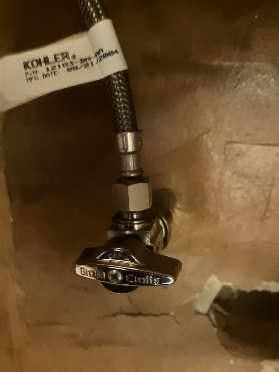 New shut off valve installed.