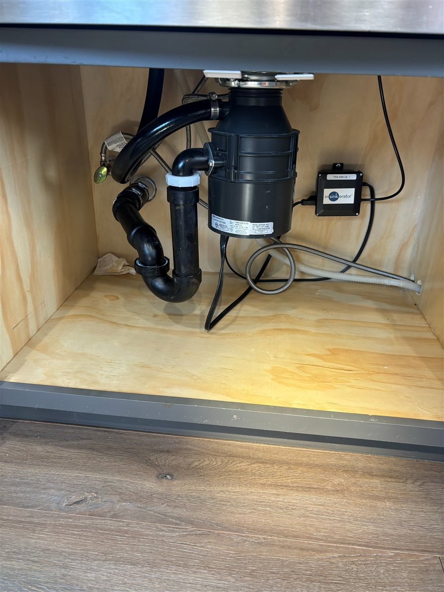 New garbage disposal installed.
