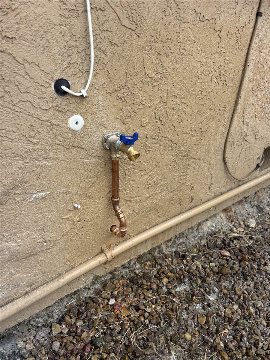 New hose bib installed.