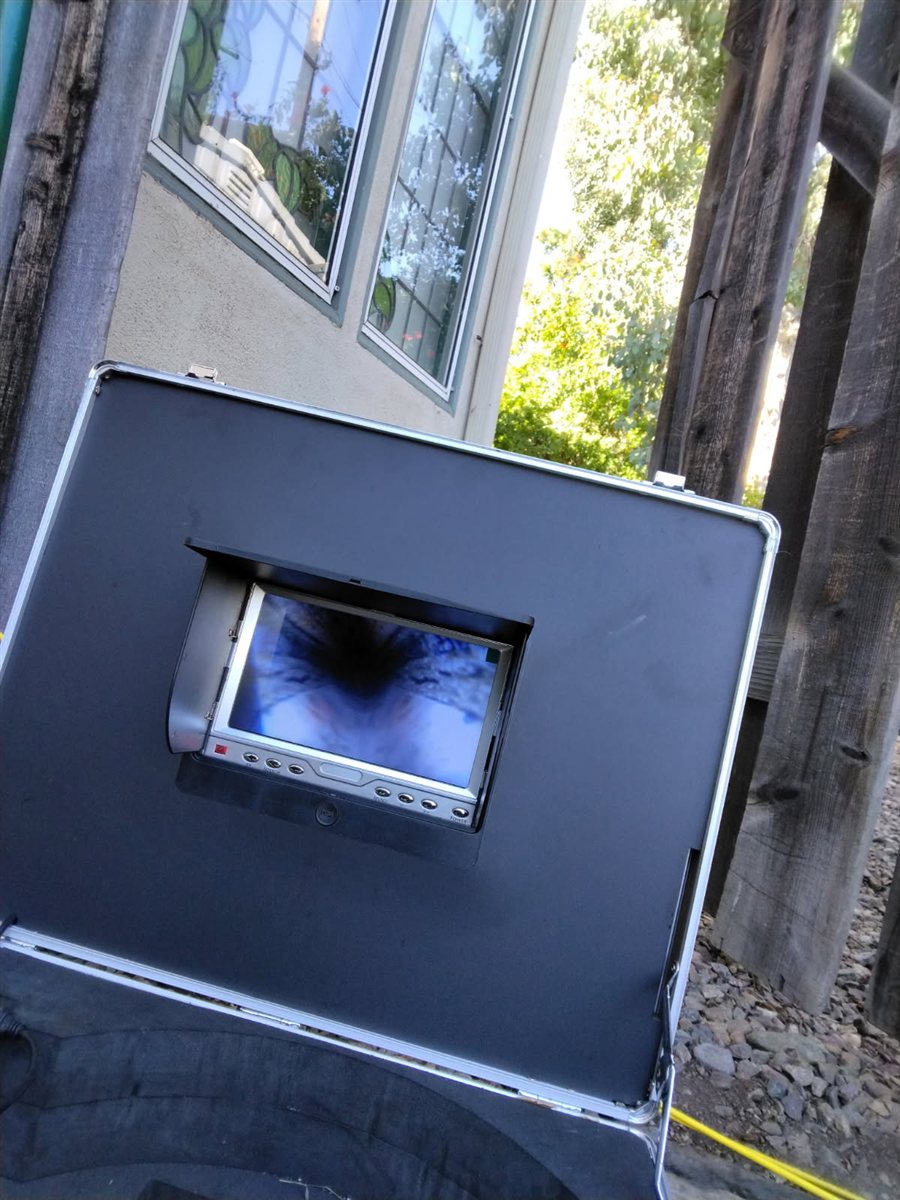 Sewer line camera inspection.